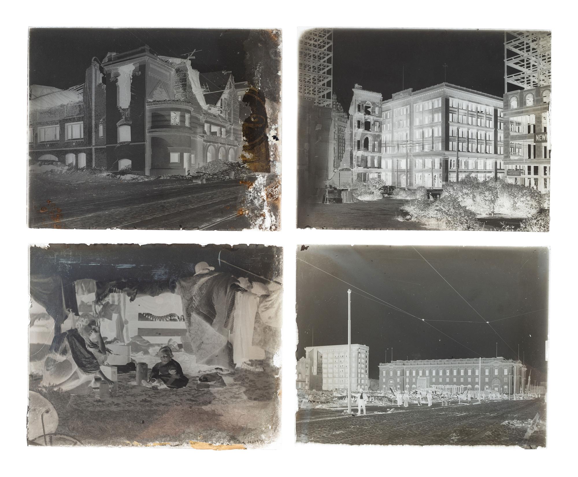 [CALIFORNIA]. A group of 21 glass negatives documenting the San Francisco Earthquake.