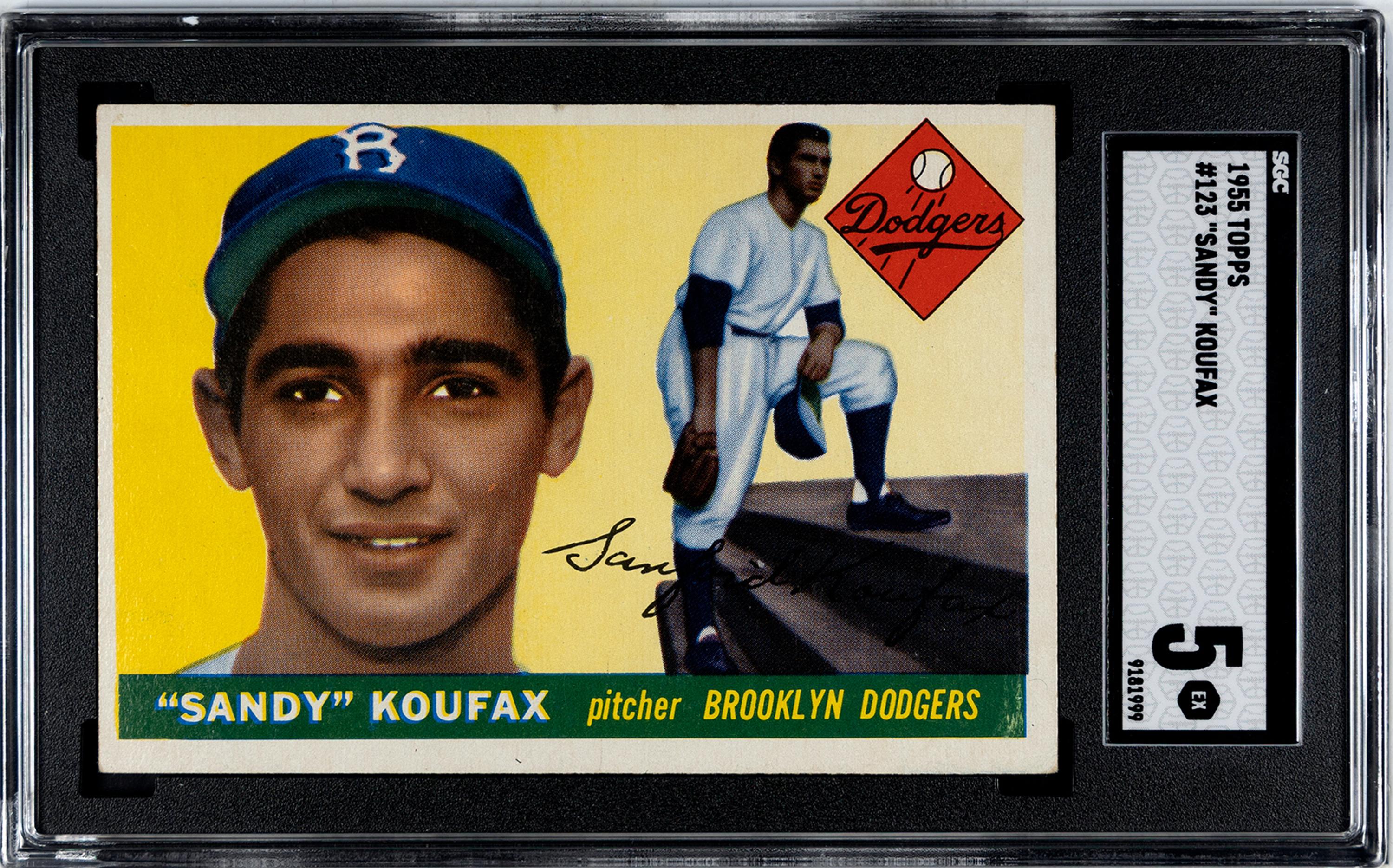 A 1955 Topps Sandy Koufax Rookie Baseball Card No. 123 (SGC 5 EX)