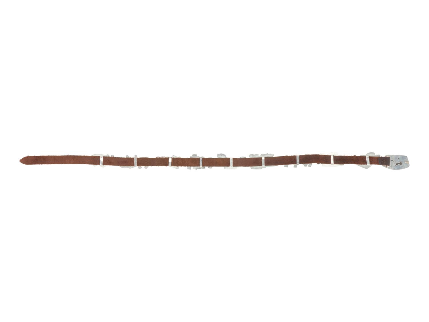 Silver and 24K Gold Figural Concha Belt, with Multi-stone Inlay