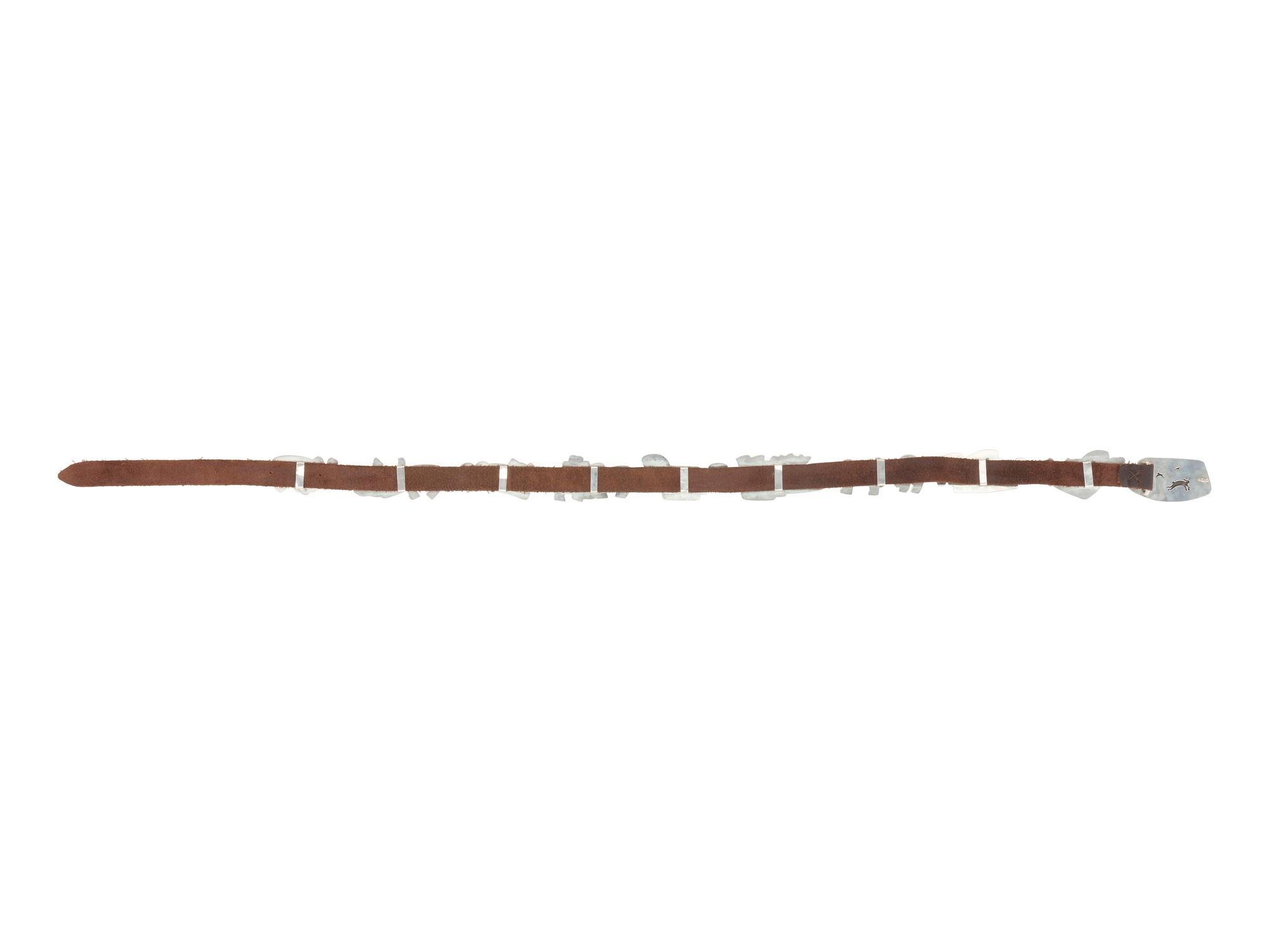 Silver and 24K Gold Figural Concha Belt, with Multi-stone Inlay