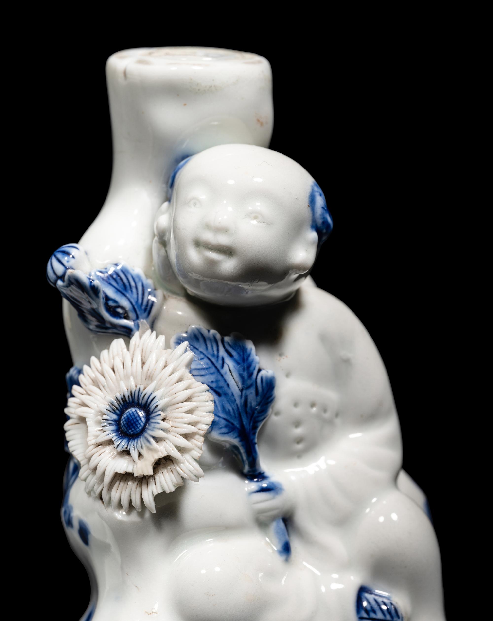Three Japanese Blue and White Porcelain Scholar's Objects