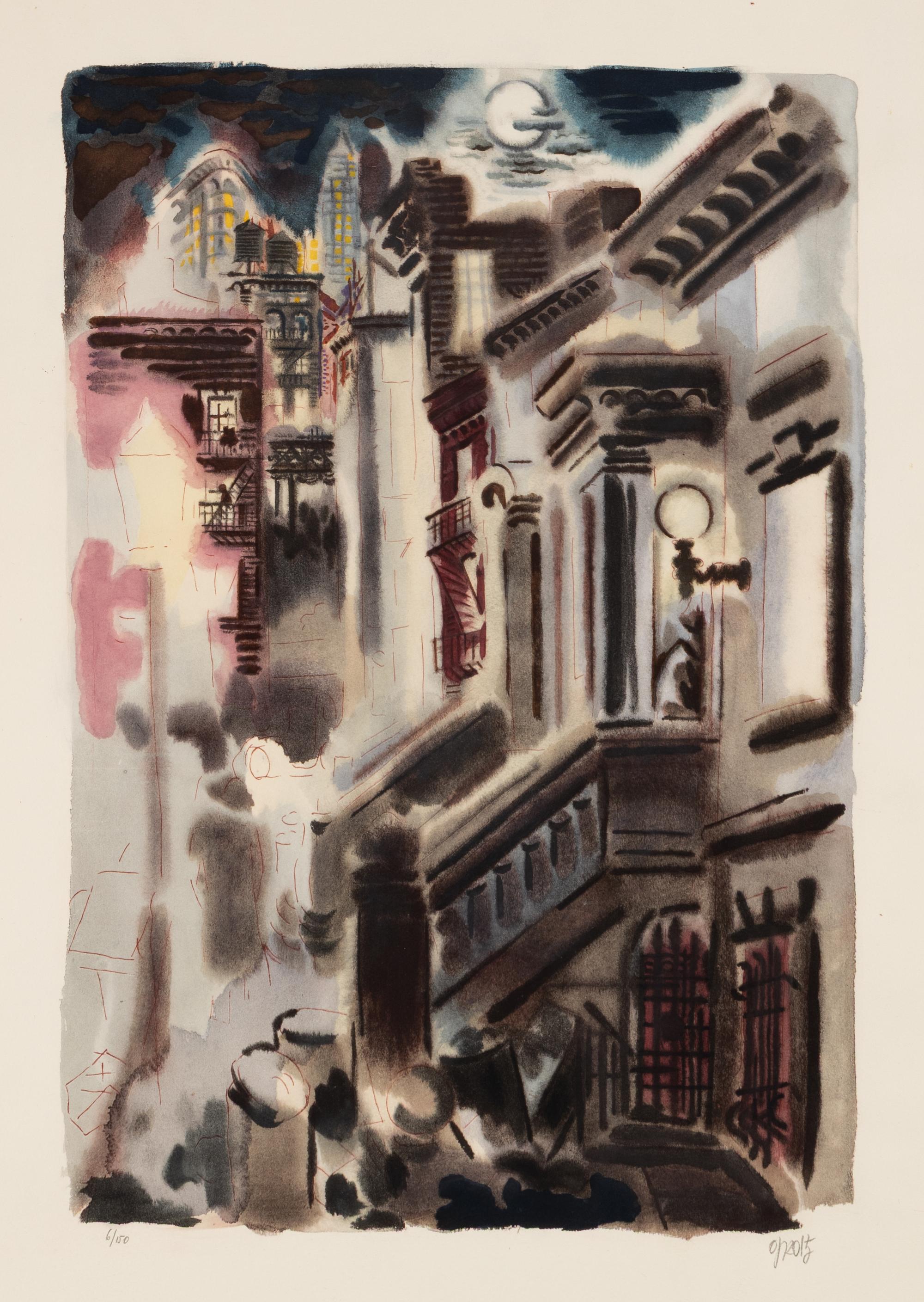 George Grosz (German, 1893-1959) — Bagdad-on-the-Subway: A Portfolio of Six Signed Water-Colors Depicting O'Henry's New York , 1935