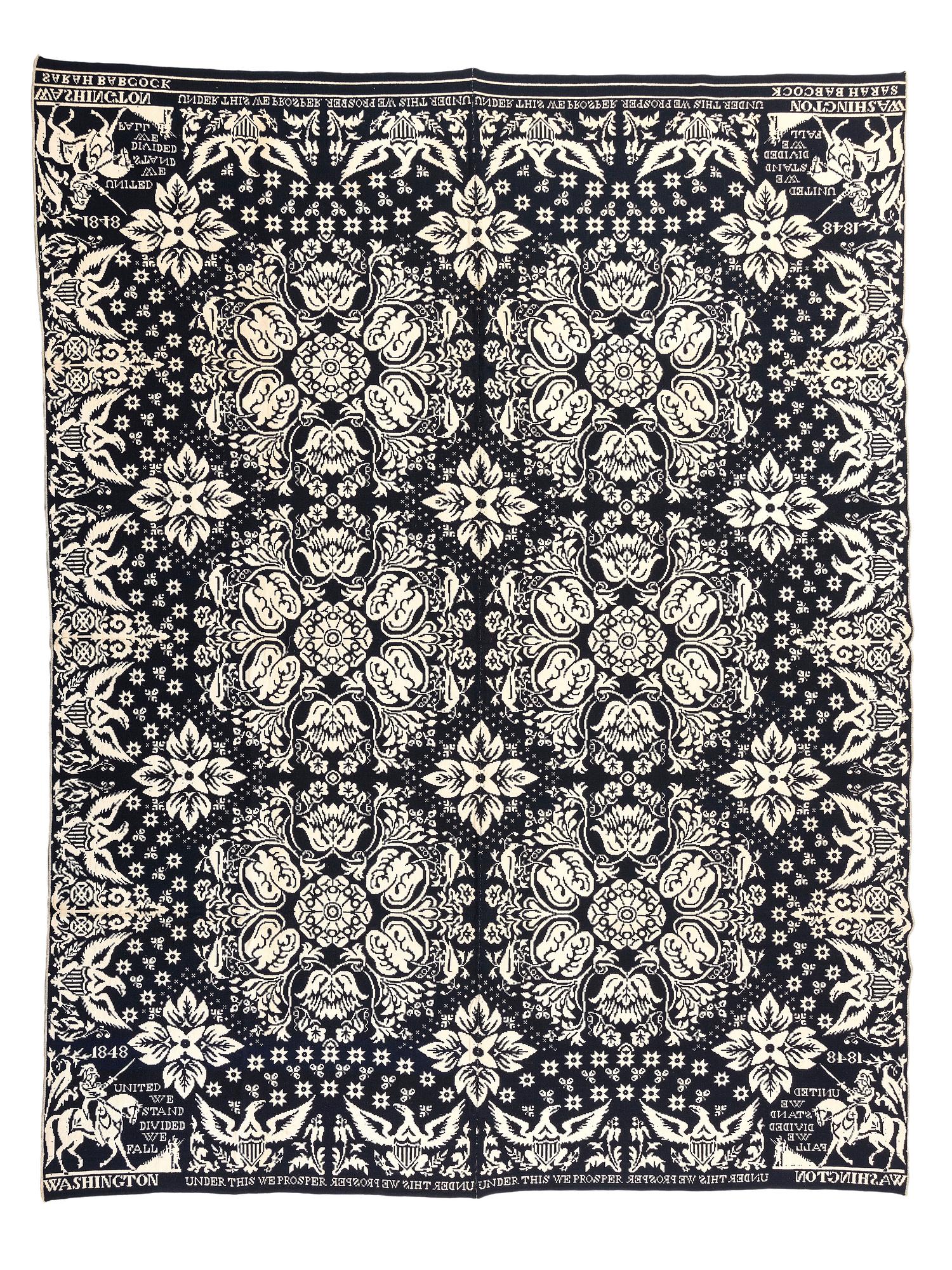 Four Jacquard Coverlets Including a George Washington Example