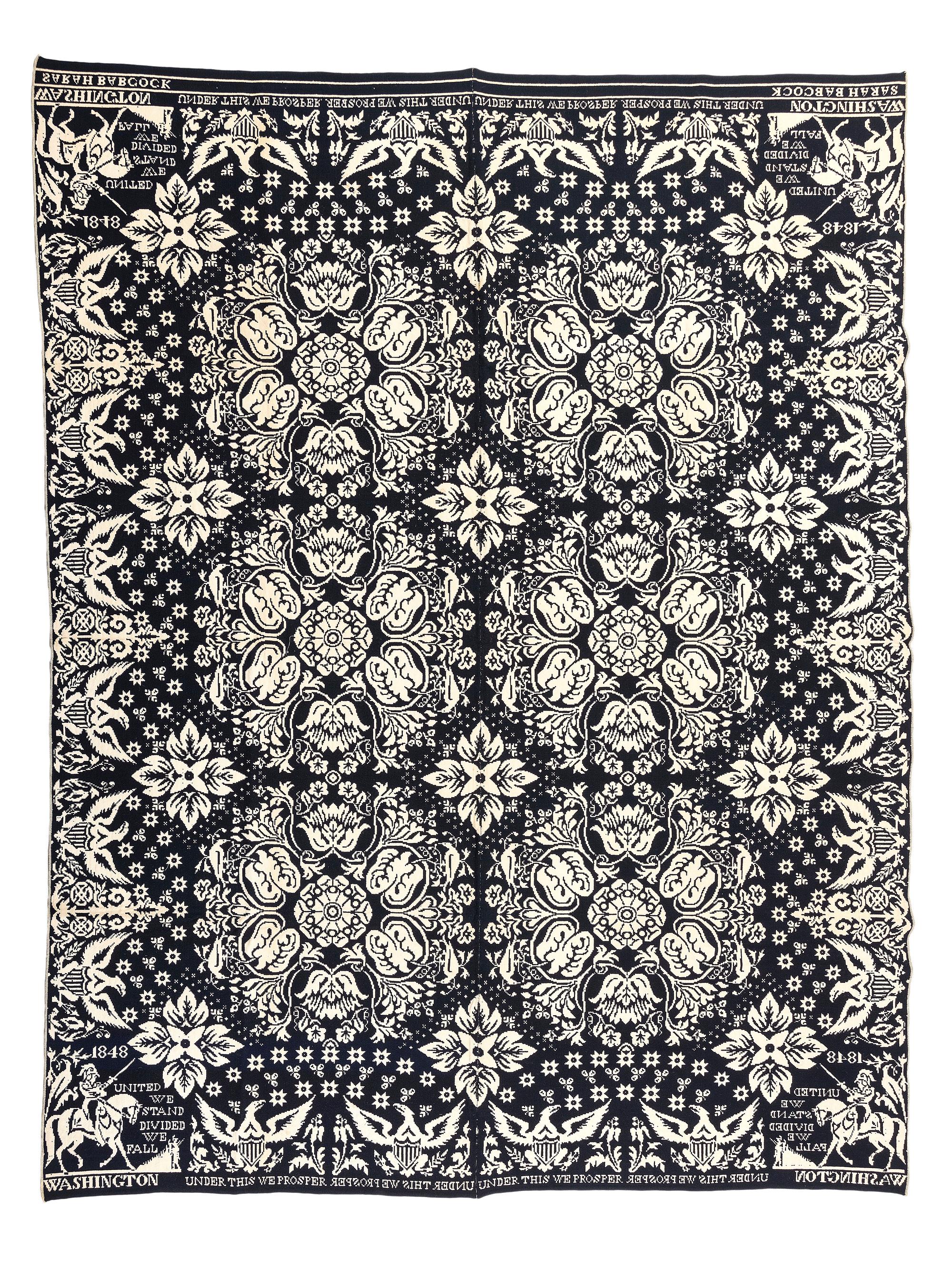 Four Jacquard Coverlets Including a George Washington Example
