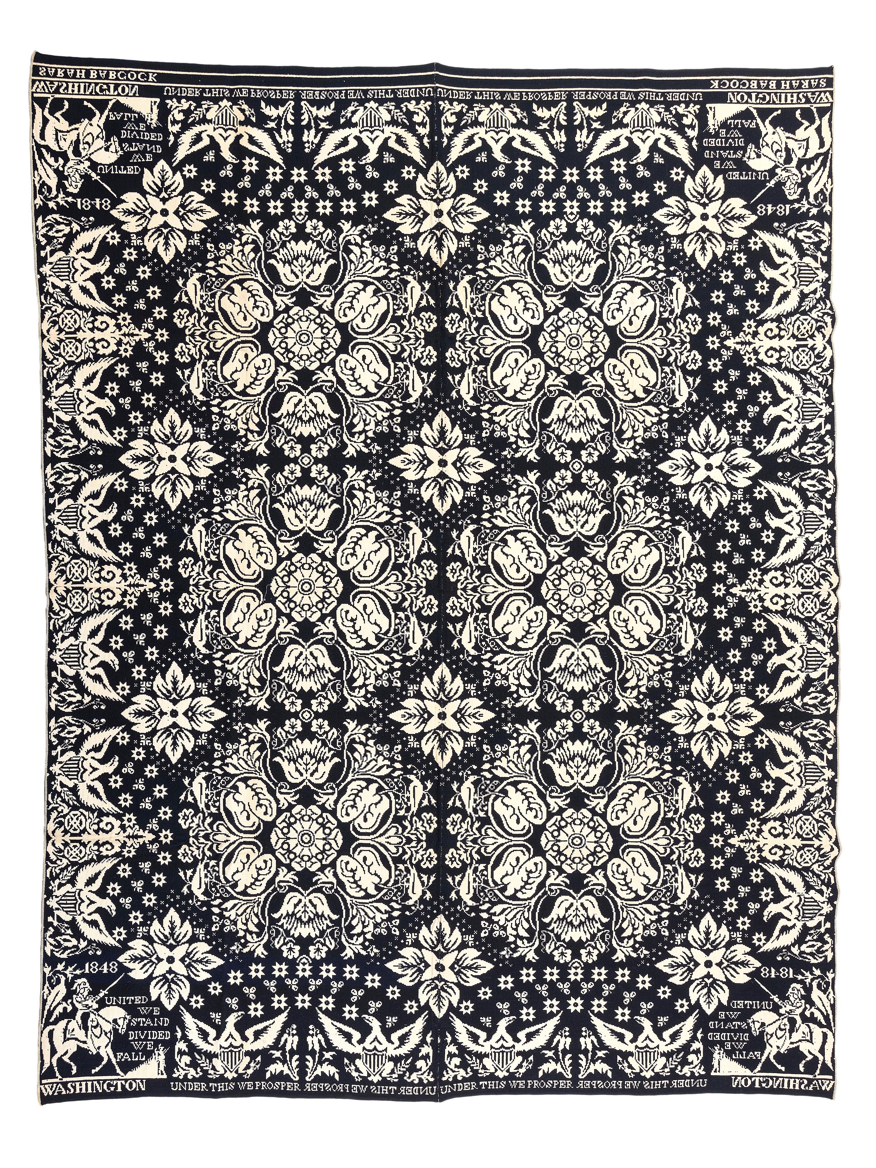 Four Jacquard Coverlets Including a George Washington Example