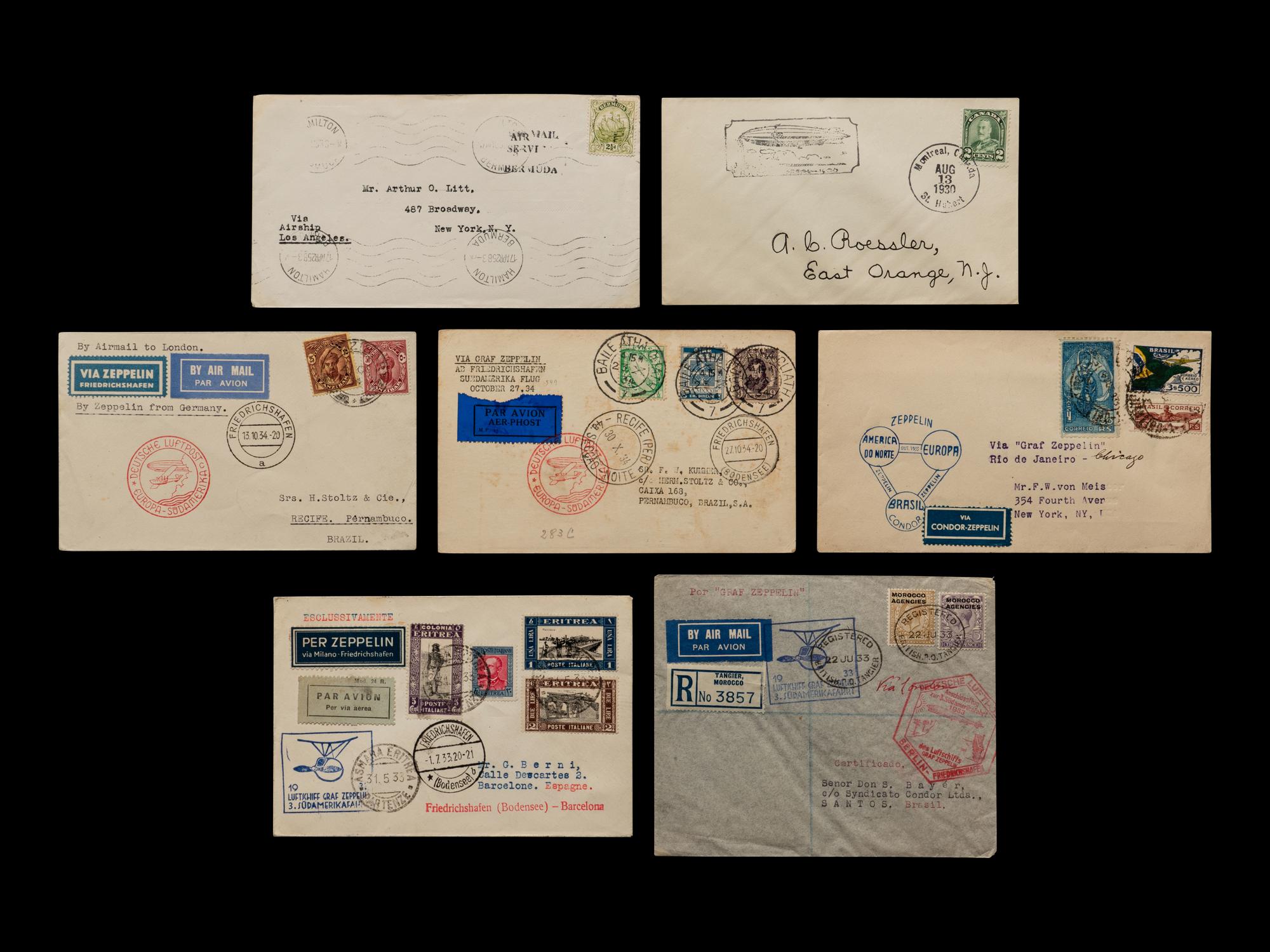 [FLIGHT COVERS] A Collection of Island and Territorial Zeppelin Flight Covers and Postcards