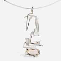 Helen Shirk (American, b. 1942) Early Silver and Quartz Necklace, USA, circa 1968