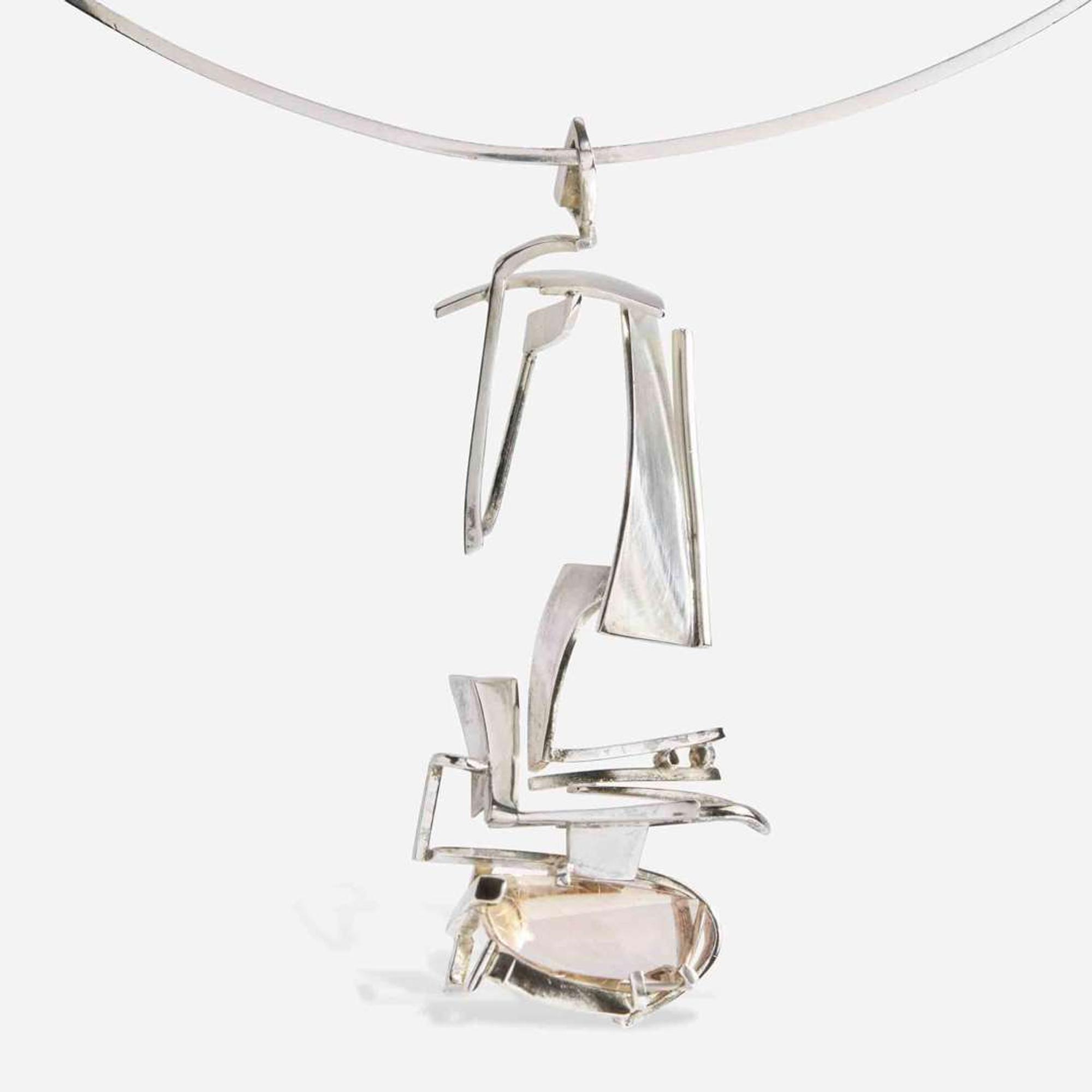 Helen Shirk (American, b. 1942) Early Silver and Quartz Necklace, USA, circa 1968