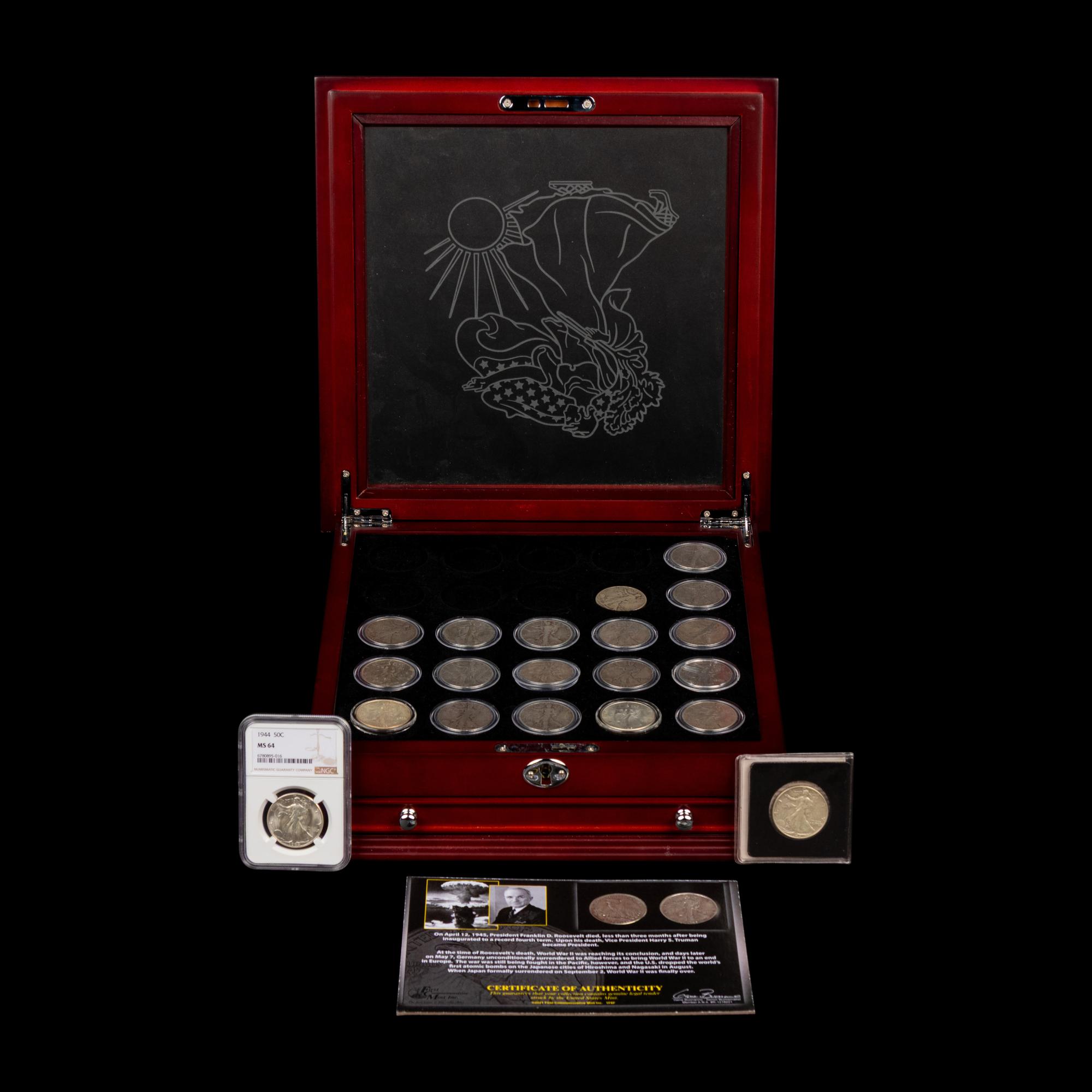 A Collection of Twenty-Three Walking Liberty 50c Coins