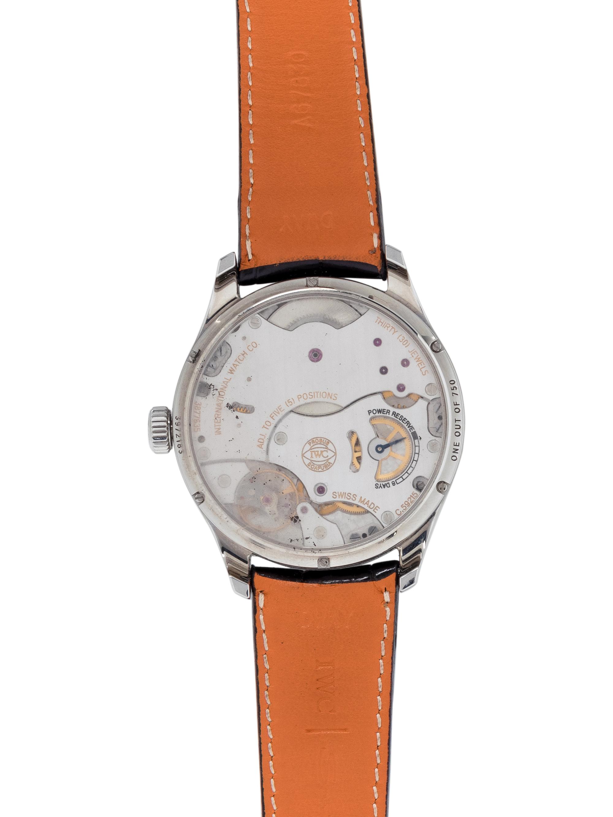 IWC, STAINLESS STEEL LIMITED EDITION REF. IW510205 'PORTUGIESER HAND WOUND 8-DAY' WRISTWATCH