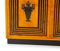 A Neoclassical Style Fruitwood and Parcel Ebonized Console Cabinet