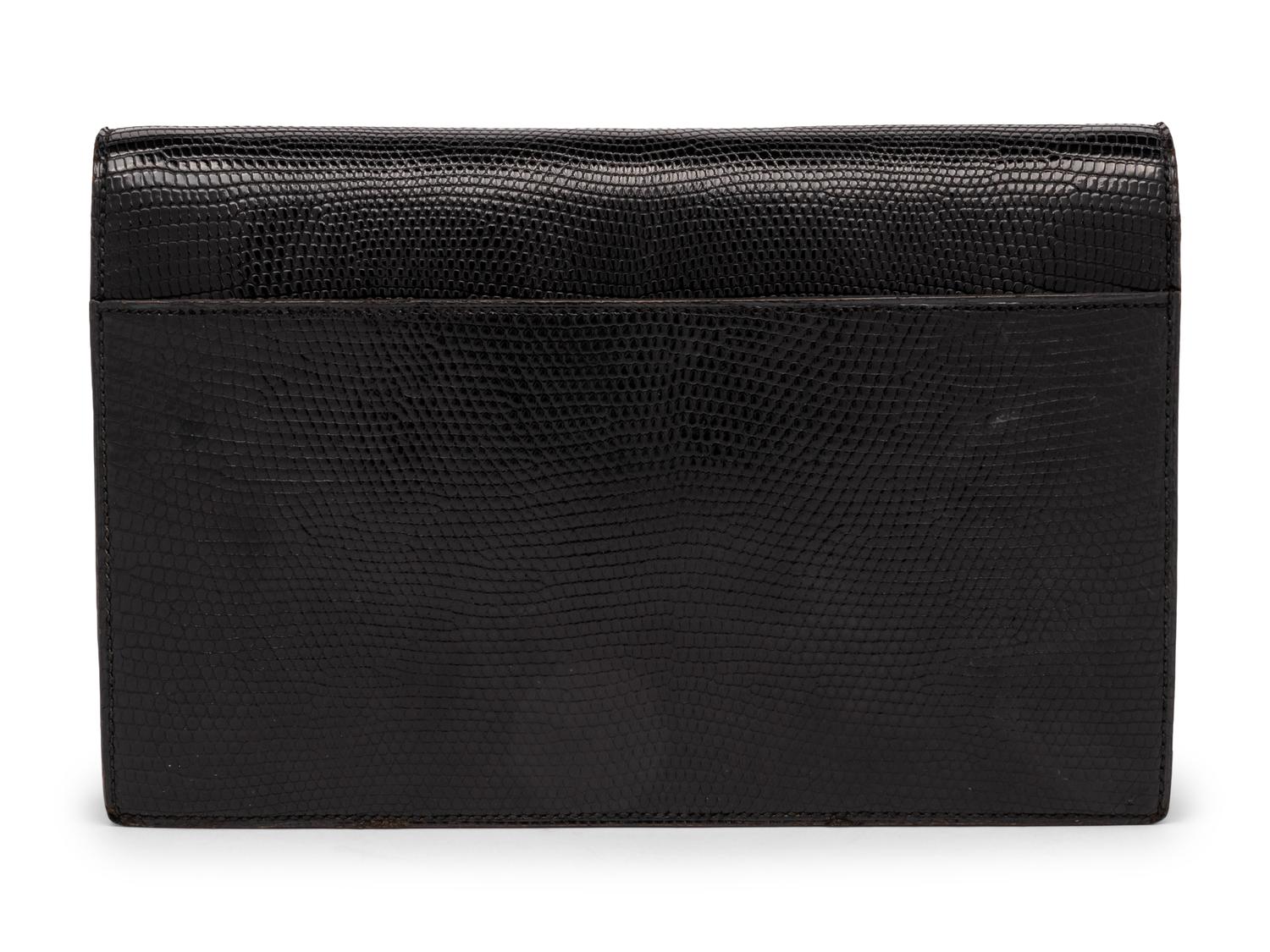 Hermès Annie Clutch in Black Lizard, 1978