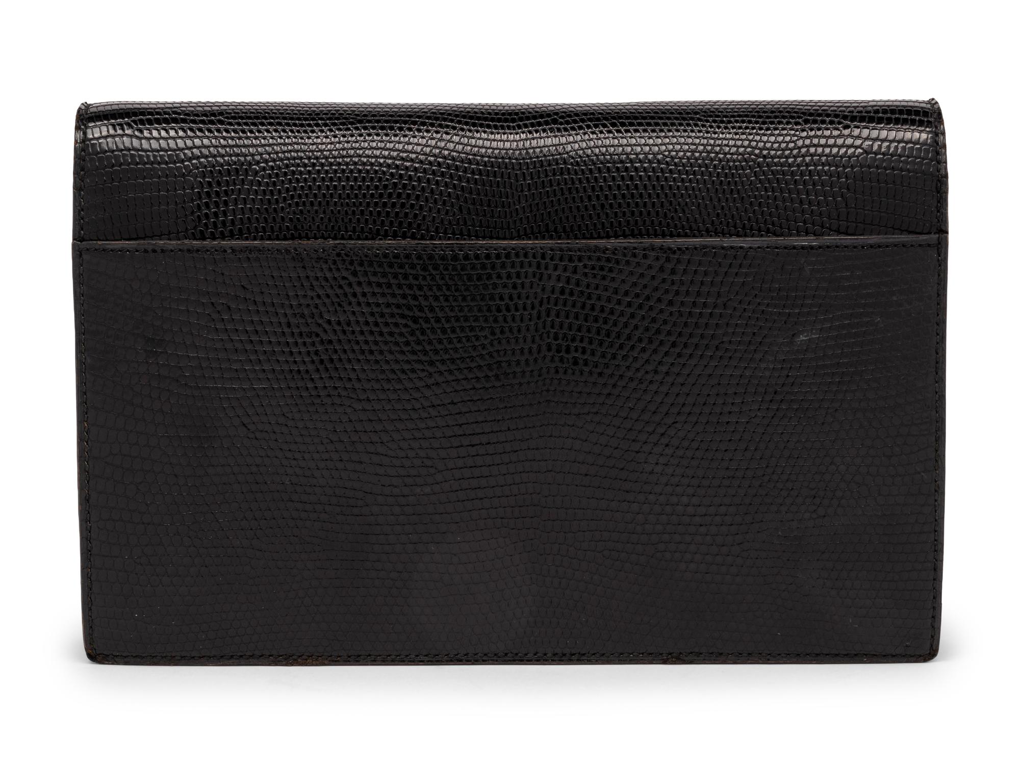 Hermès Annie Clutch in Black Lizard, 1978