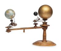 A Laing's Planetarium Orrery Model with Custom Red Painted Poplar Case