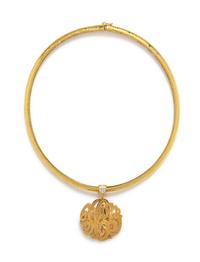 A 14 Karat Yellow Gold Monogram Pendant/Necklace,