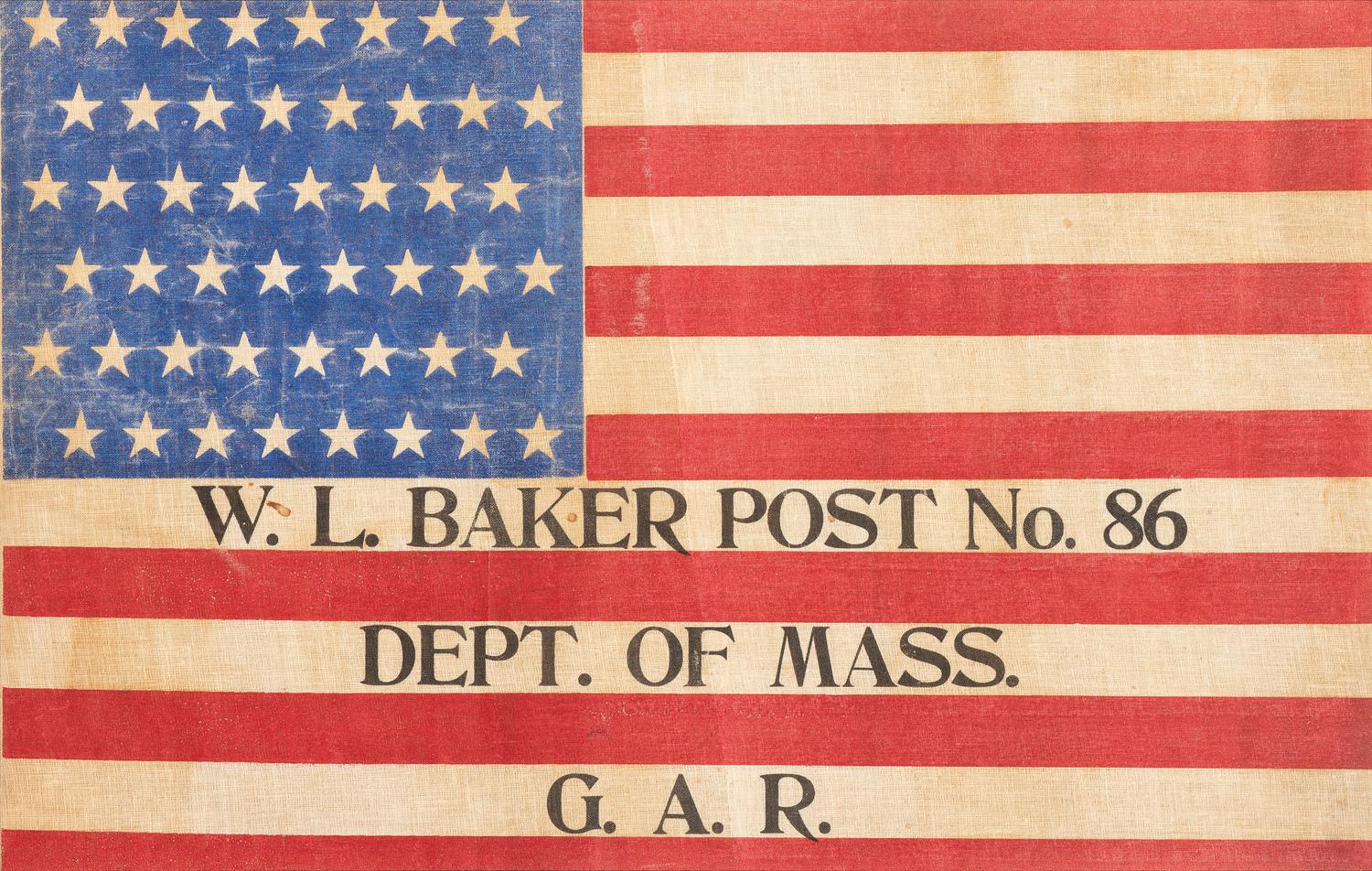 [FLAGS-CIVIL WAR] 48-star American flag identified to W.L. Baker Post, Dept. of Massachusetts, GAR.