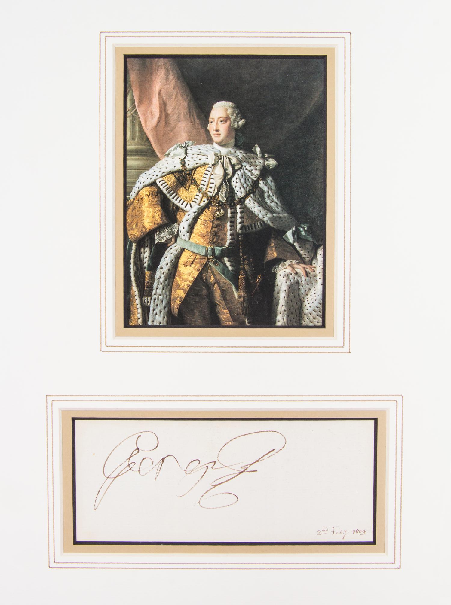 (BRITISH ROYALTY) 11 clipped signatures and signed photographs: Victoria, George III, IV, William IV, Charlotte and Duke of Wellington.