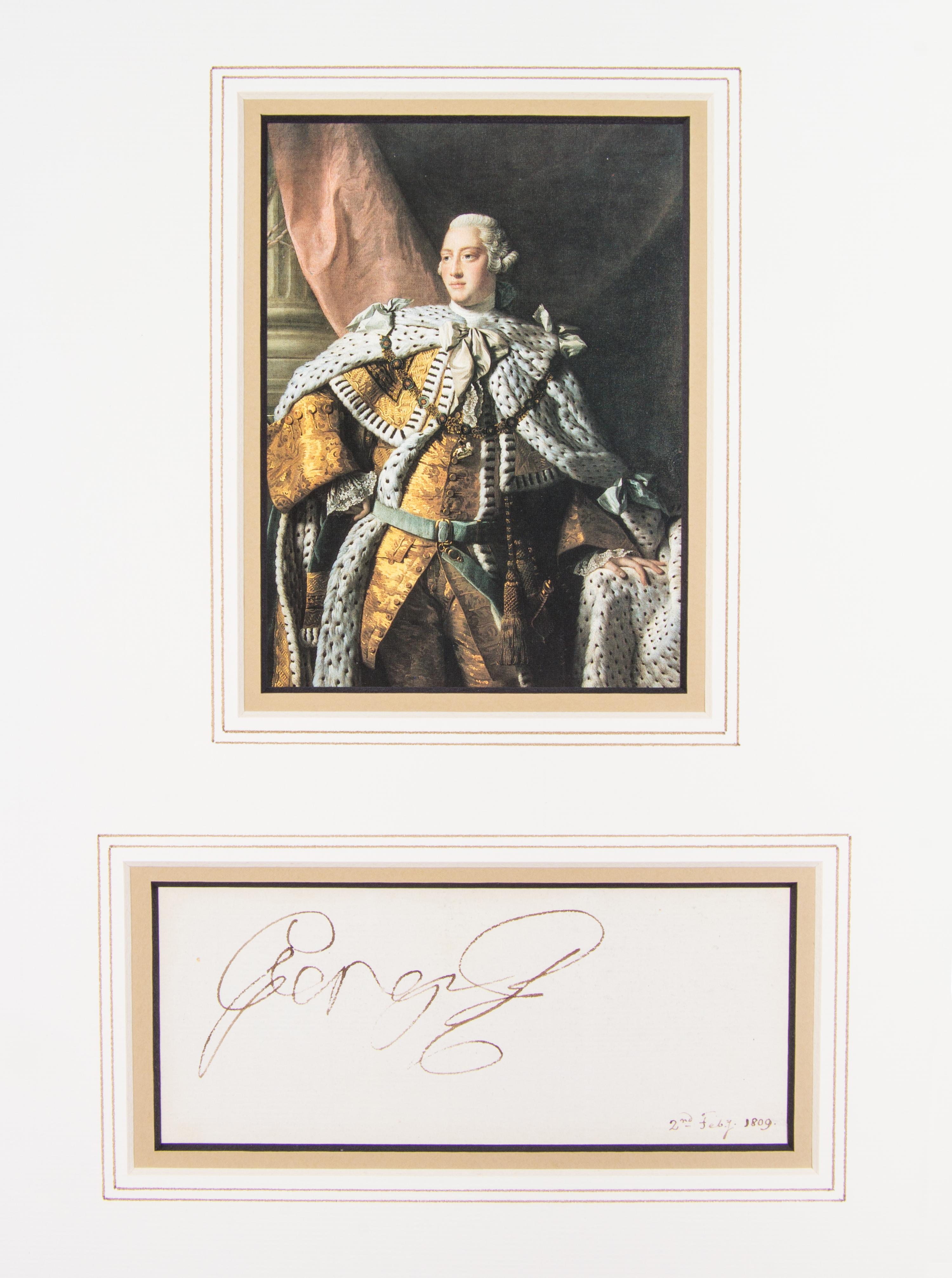 (BRITISH ROYALTY) 11 clipped signatures and signed photographs: Victoria, George III, IV, William IV, Charlotte and Duke of Wellington.