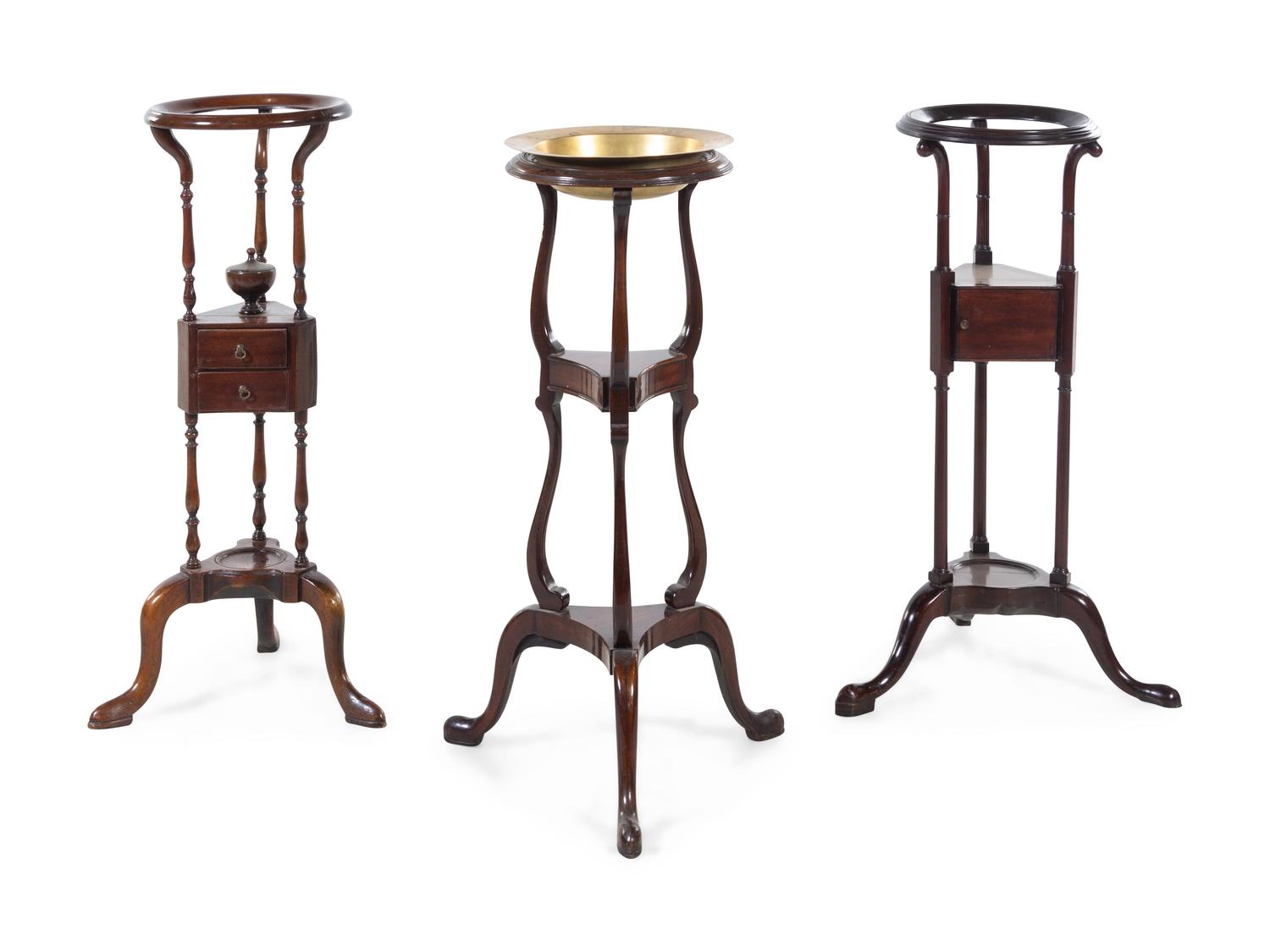 A Georgian Style Mahogany Corner Washstand