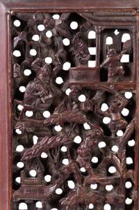 Eight Chinese Carved Wood Panels