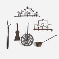 A group of six wrought iron cooking implements 18th / 19th century