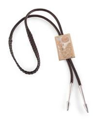 Sterling Silver Katsina Bolo Tie, with 14k Gold Accents