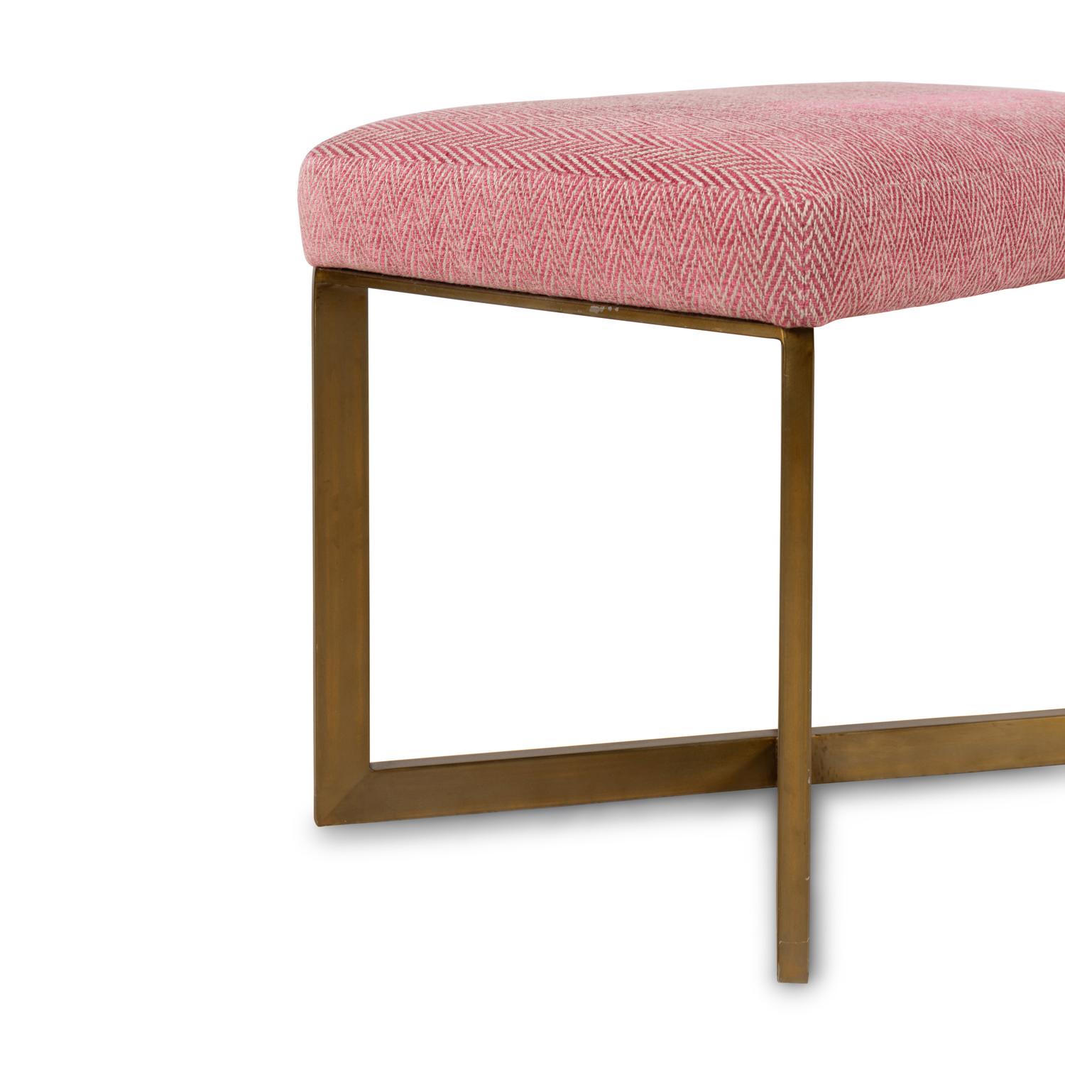 A Pair of Contemporary Brass X-Form Stools