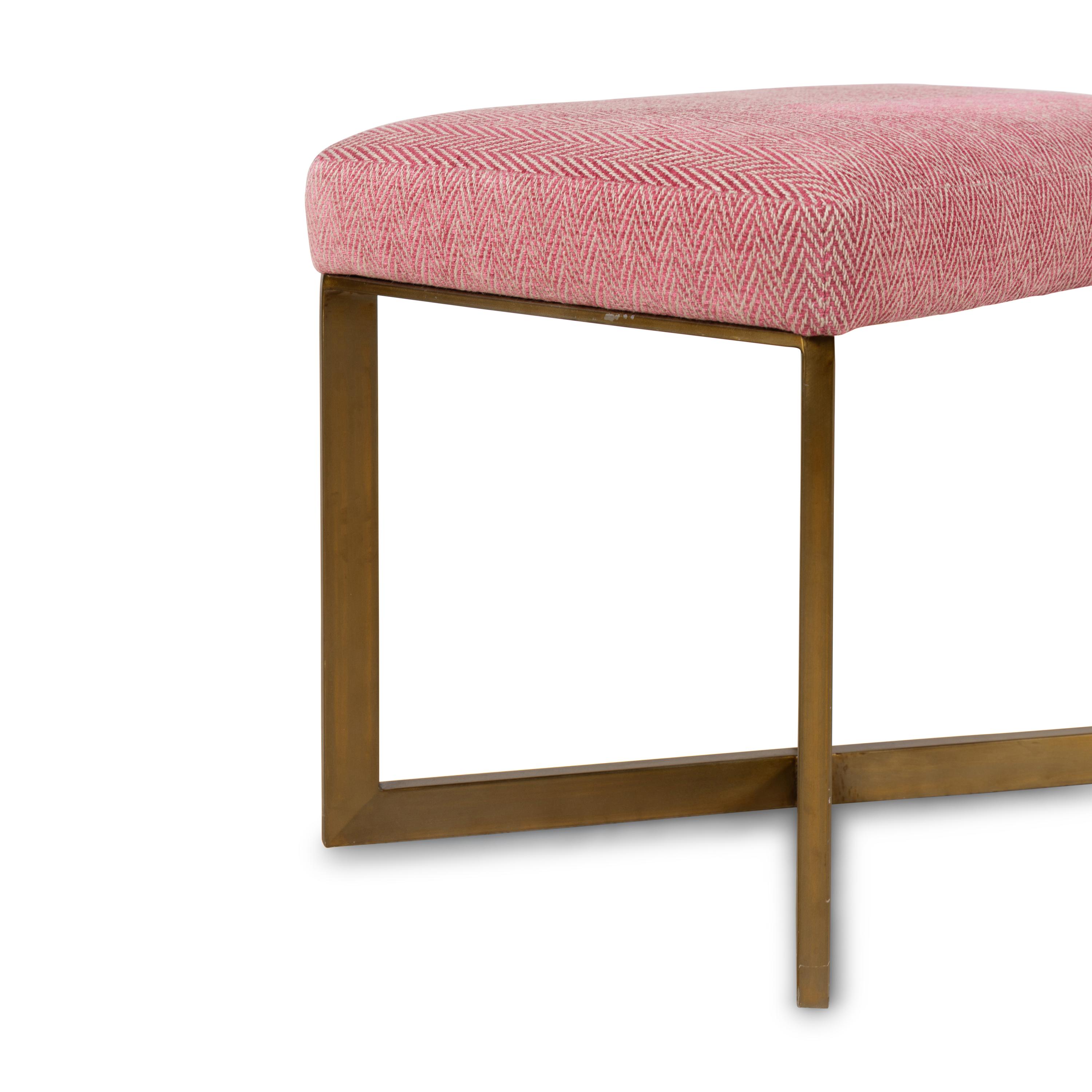 A Pair of Contemporary Brass X-Form Stools