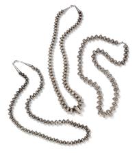 A Collection of Graduated Silver Bead Necklaces, Native American, 142.00 dwts.