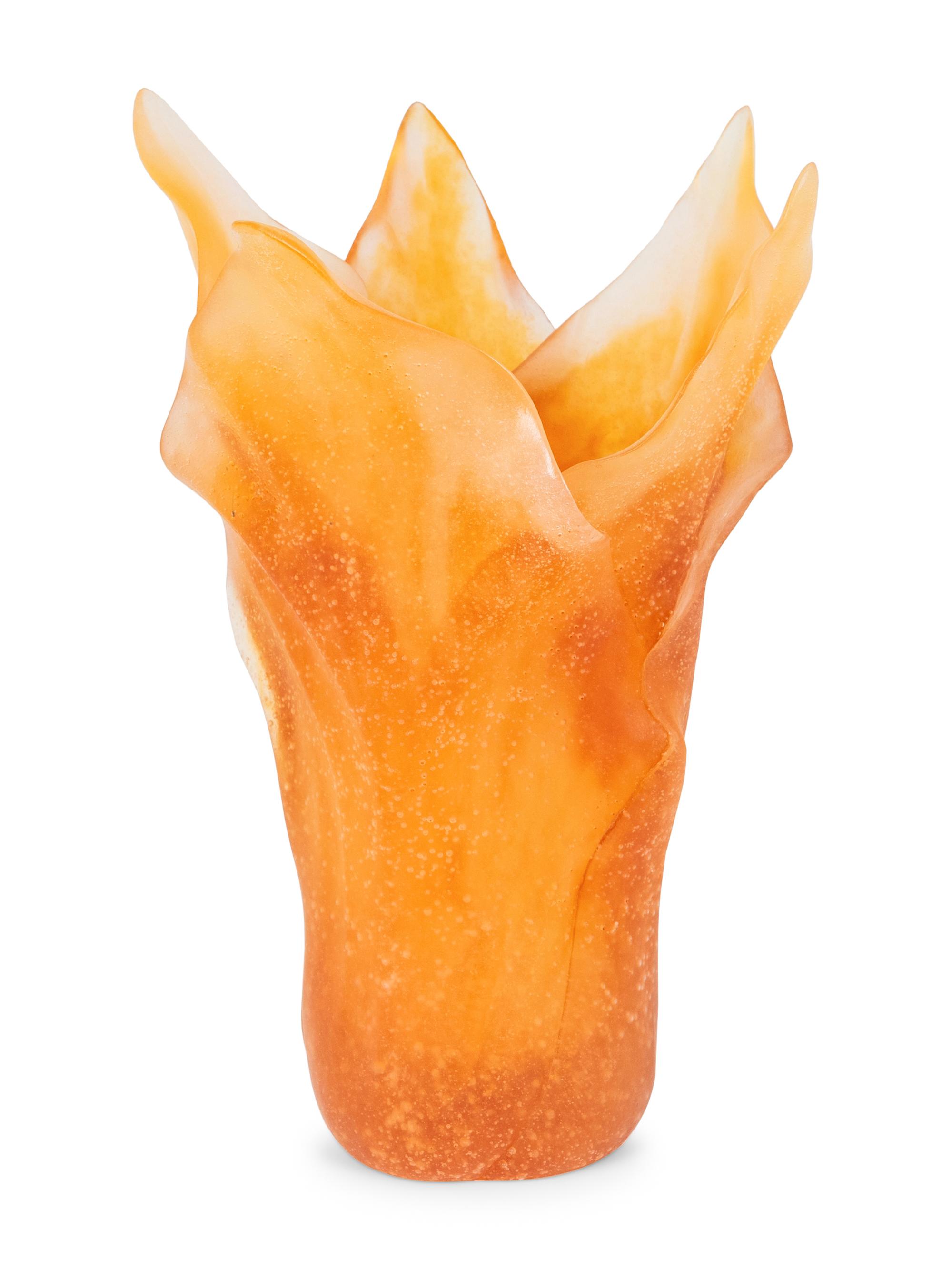 A Daum France Pate de Verre Glass Tulip Vase — 20TH/21ST CENTURY