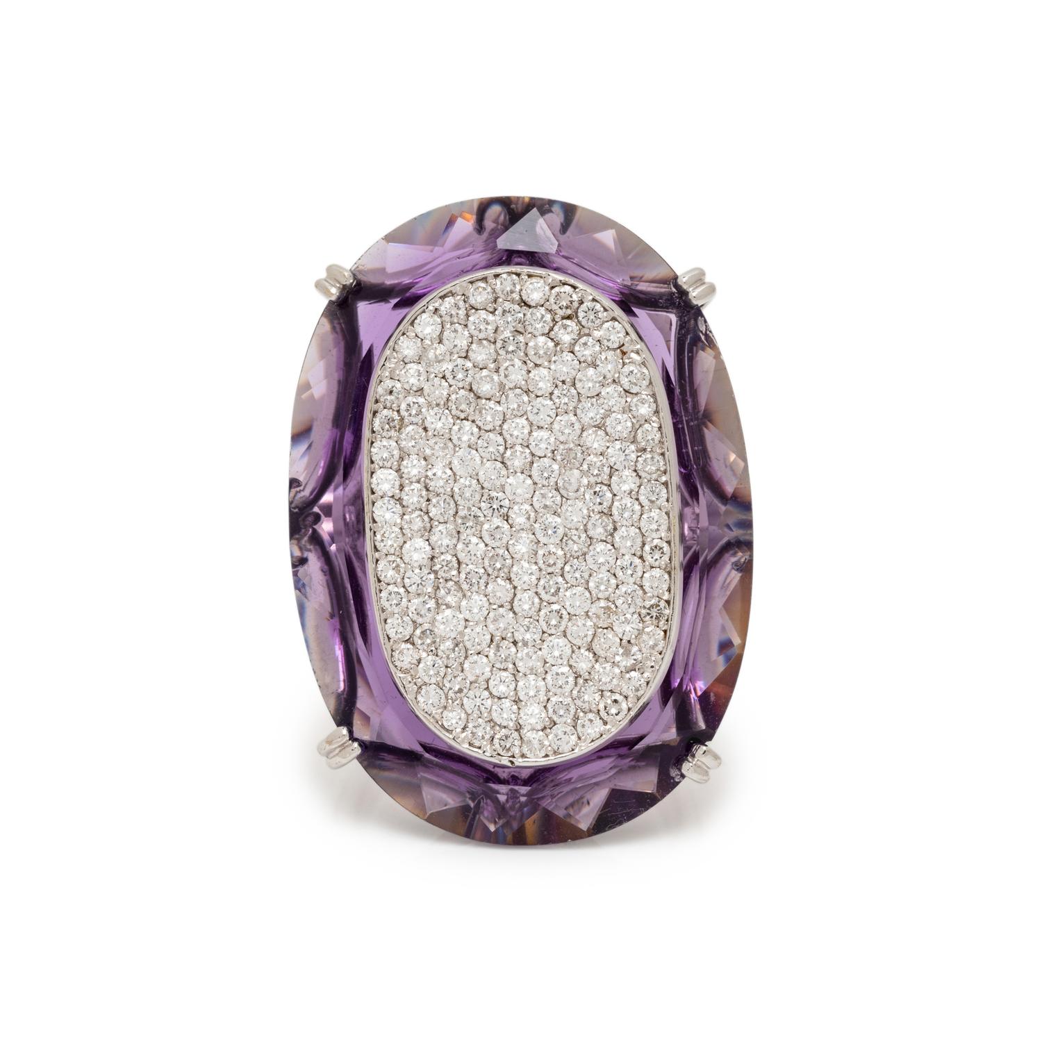 AMETHYST AND DIAMOND RING