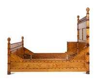 A Faux Bamboo and Maple Bed and Side Tables