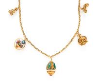 YELLOW GOLD CHARM NECKLACE