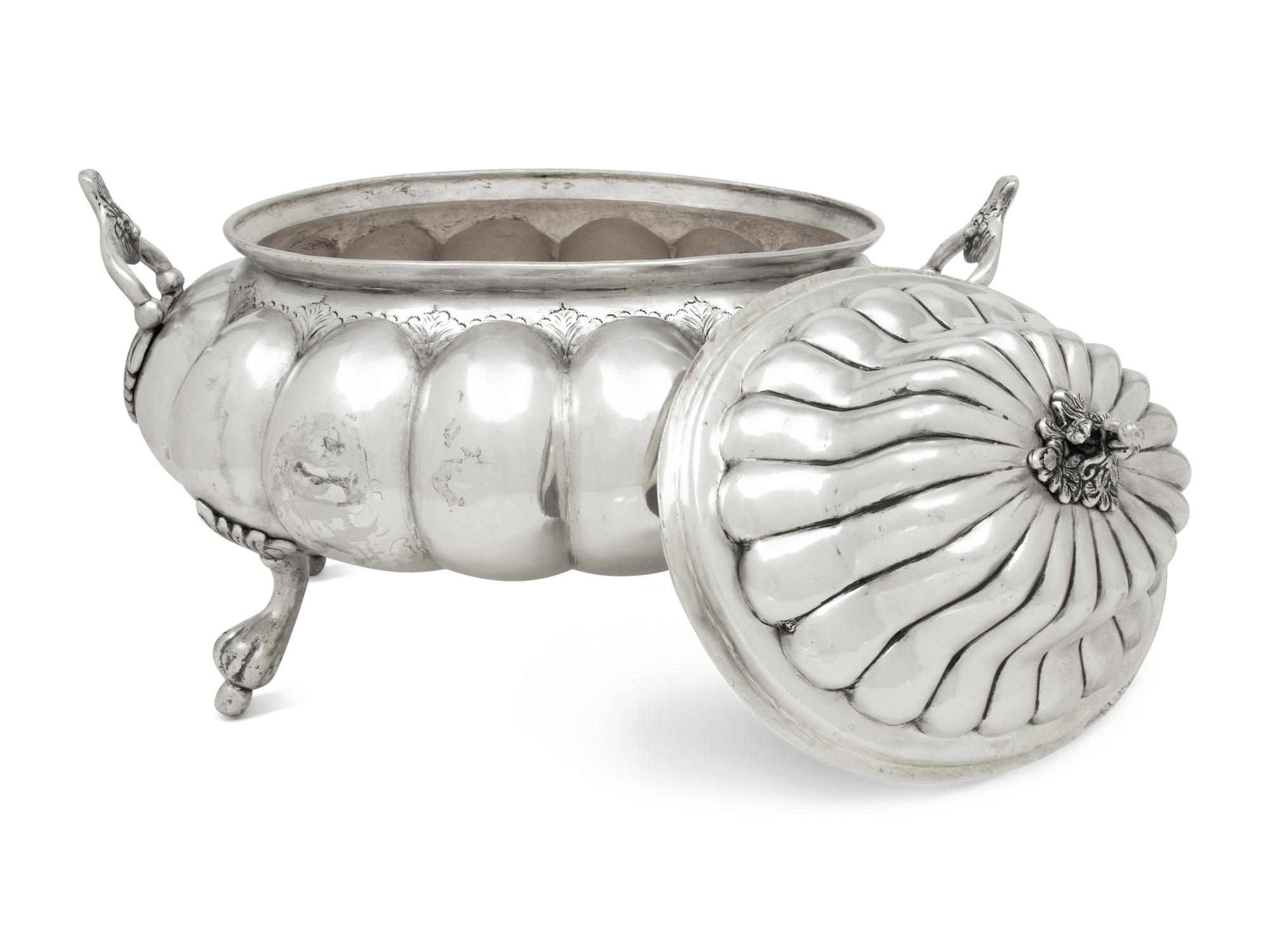 A Peruvian Silvered-Metal Tureen