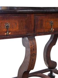 A William and Mary Style Walnut and Marquetry Library Table