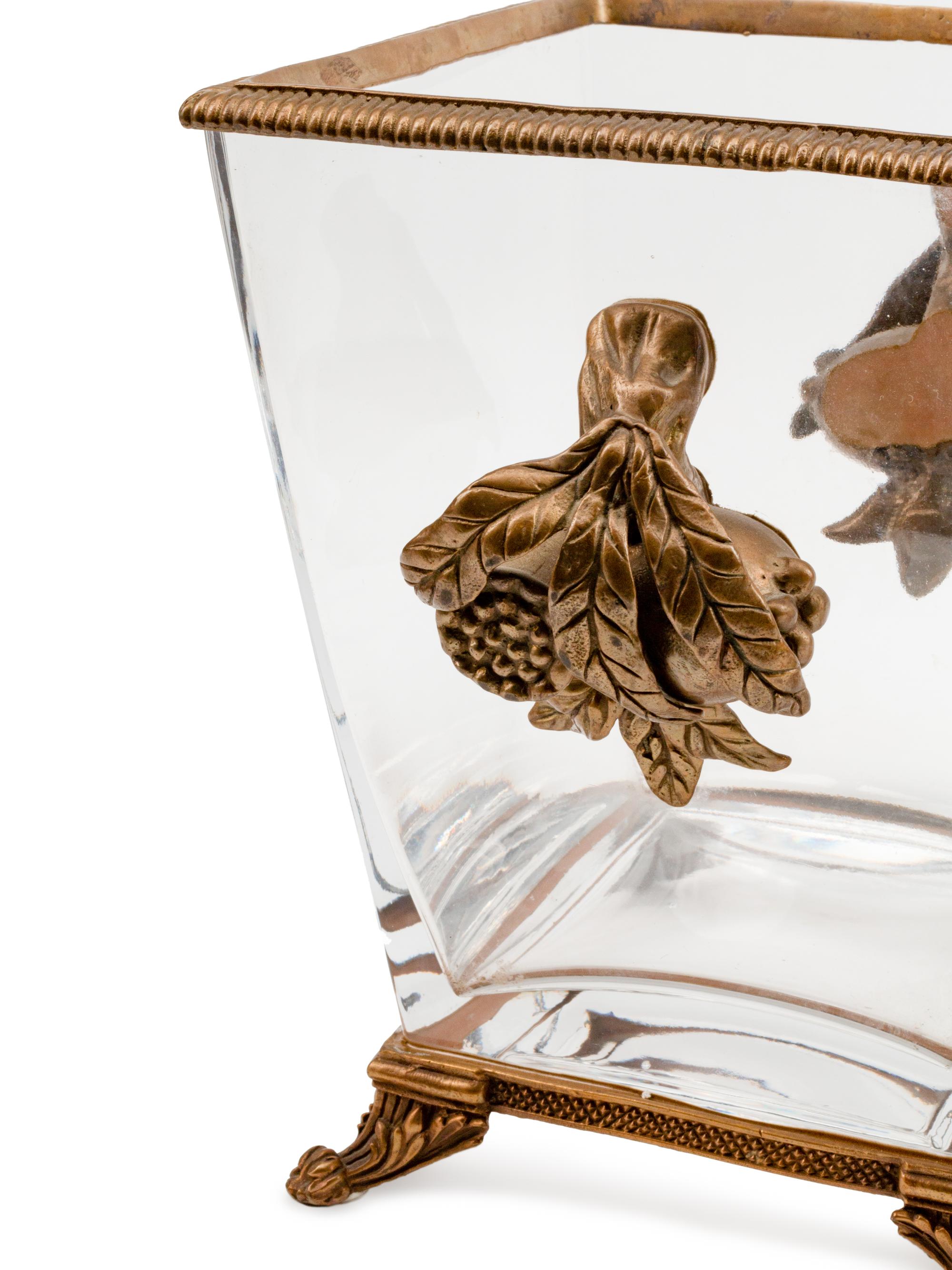 A Pair of Louis XVI Style Bronze-Mounted Glass Jardinieres