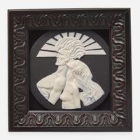 A Wedgwood Solid Black Jasperware "Sun and Wind" Plaque Designed by Anna Zinkeisen (1901-1978), UK, 1920s