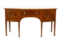 A Regency Style Mahogany and Satinwood Cross Banded Sideboard — 19TH CENTURY