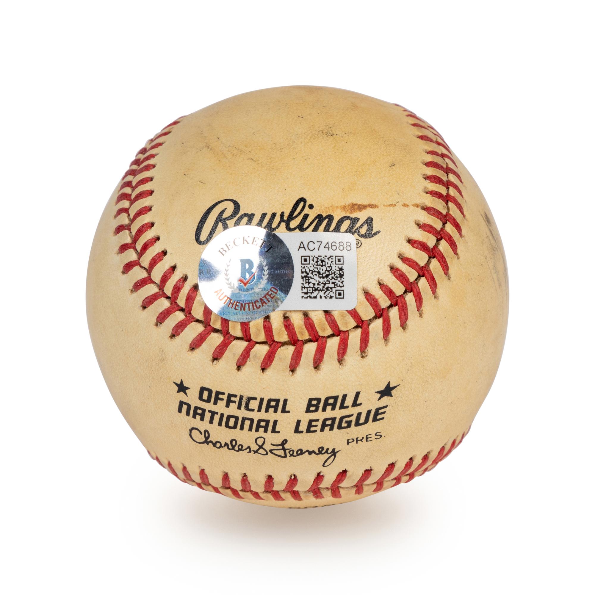A Hank Aaron Single Signed Autograph Baseball (Beckett Authentication Services Letter),