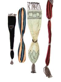 Collection of Sixteen Beaded and Embroidered Fabric and Leather Bags, 1850-1905