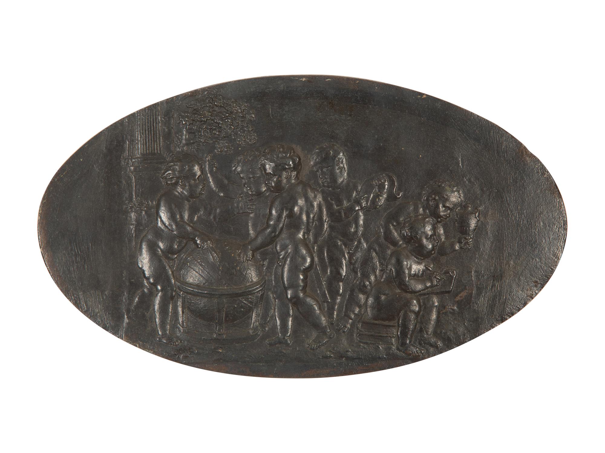 A Group of Three Continental Brass Relief Plaques