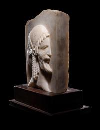 A Neoclassical Marble Relief Fragment with Janus