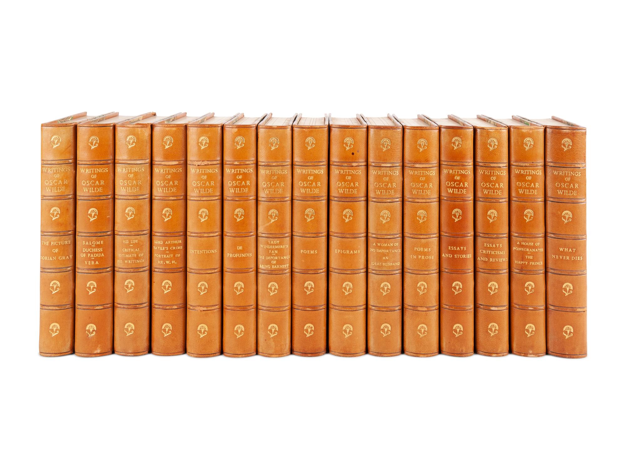 [BINDINGS]. WILDE, Oscar (1854-1900). Writings . London and New York: Keller-Farmer Co., 1907.