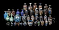 39 Japanese Cloisonné Enamel Vessels