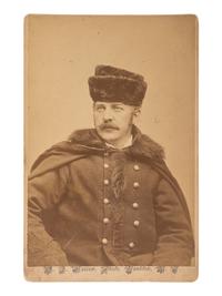 MORROW, Stanley J. (1843-1921), photographer. Cabinet card of General Nelson Miles, Colonel of the 5th Infantry. Yankton, Dakota Territory, ca 1876.