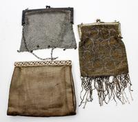 A Collection of Six Metallic Mesh Handbags Width of widest 7 inches. — FIRST HALF 20TH CENTURY