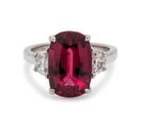 Red Spinel and Diamond Ring