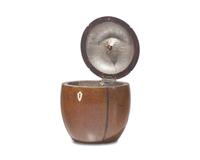 A George III Apple-Form Fruitwood Tea Caddy
