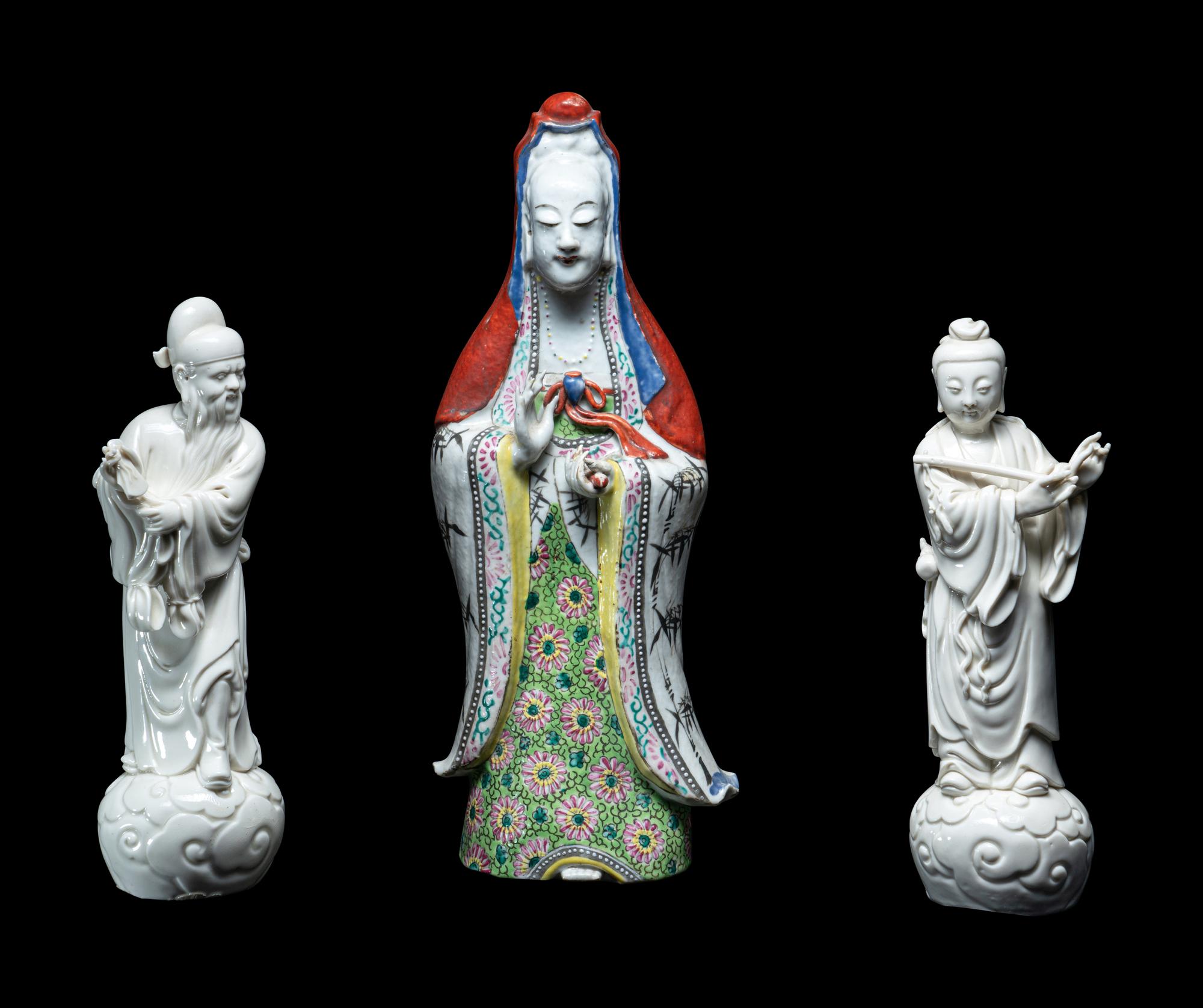 Three Chinese Porcelain Figures of Immortals