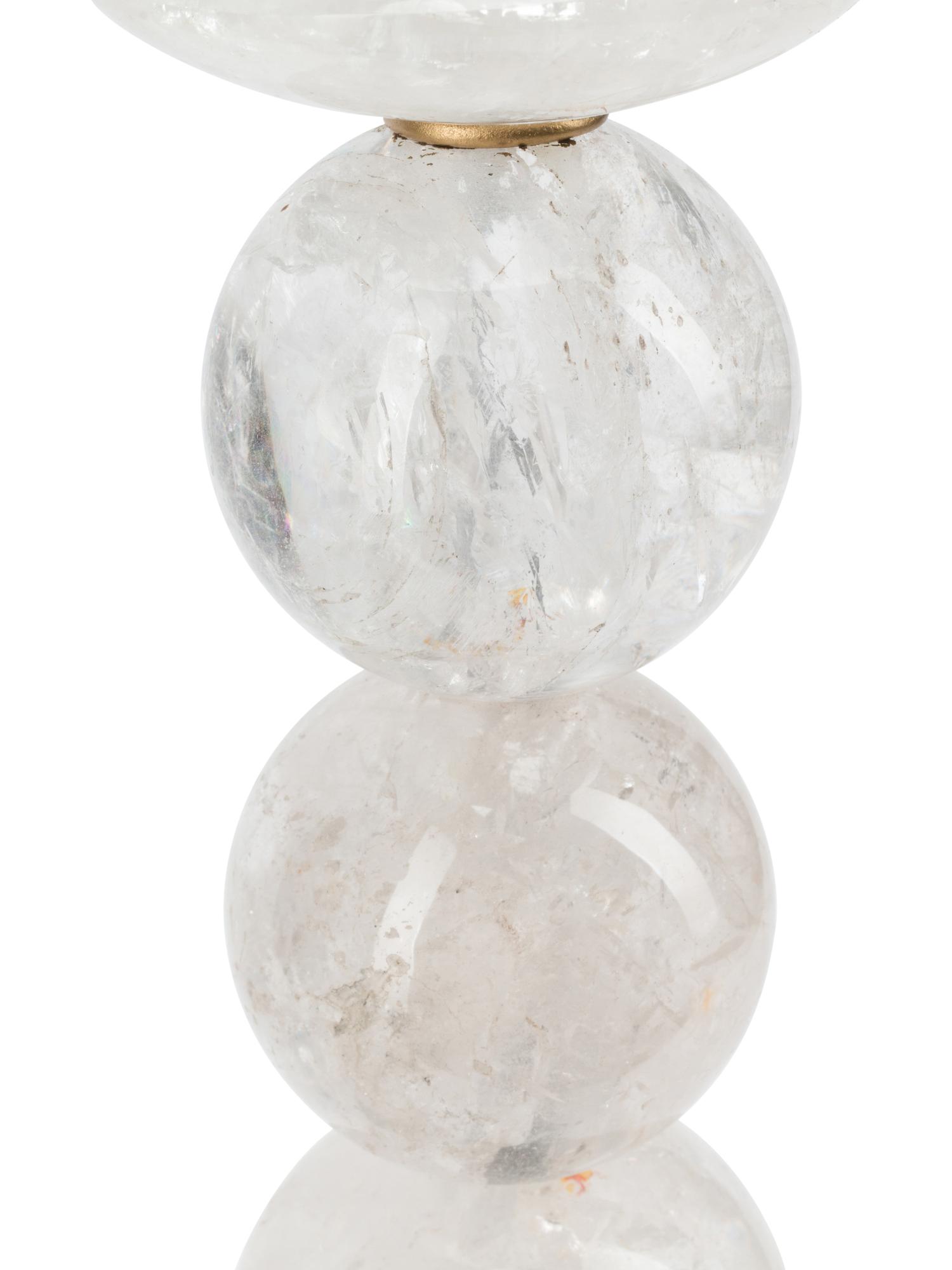 A Pair of Rock Crystal and Malachite Table Lamps